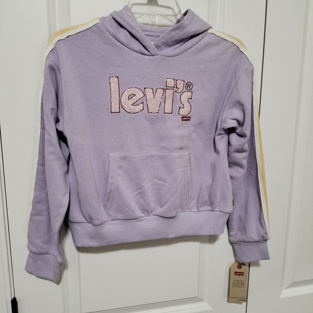 Levi's Kids Girls' Logo Soft Pullover Light Purple Hoodie Size Large New w/Tags